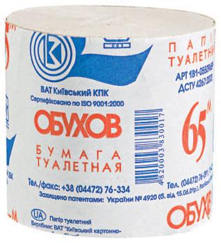 Бумага туалетная Обухов, 1-слойная, серая