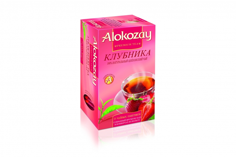 Чай черный в ф/п Alokozay, с клубникой, 25 шт/уп