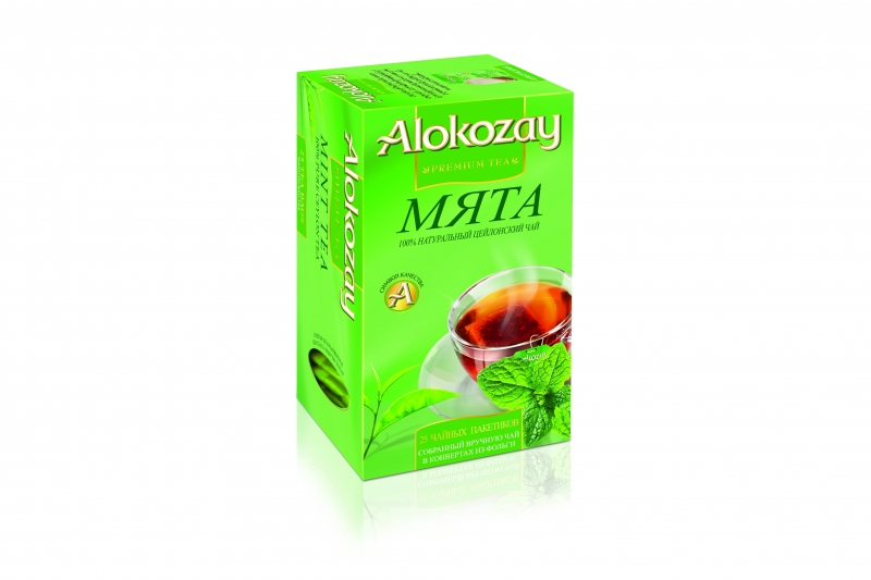 Чай черный в ф/п Alokozay, с мятой, 25 шт/уп