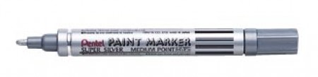Маркер перманентный Pentel ММР5, линия 3,9 мм, круглый наконечник, серебряный