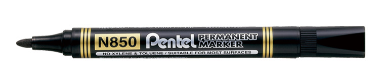 Маркер перманентный Pentel N850, линия 4,2 мм, круглый наконечник, черный