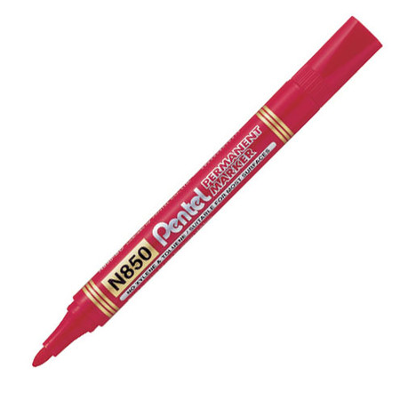 Маркер перманентный Pentel N850, линия 4,2 мм, круглый наконечник, красный