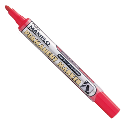 Маркер перманентный Pentel NLF50, линия 4,5 мм, круглый наконечник, красный
