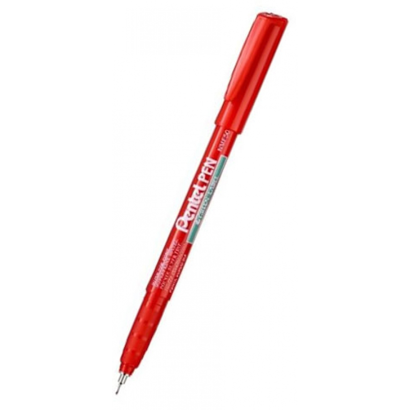 Маркер перманентный Pentel NMF50, линия 0,6 мм, тонкий наконечник, красный