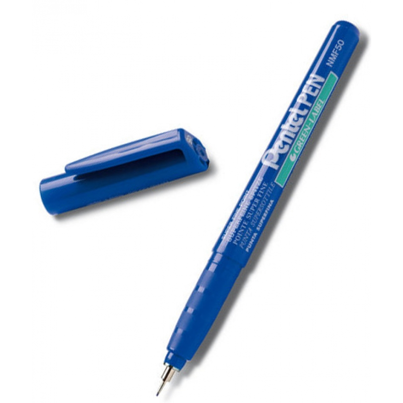 Маркер перманентный Pentel NMF50, линия 0,6 мм, тонкий наконечник, синий
