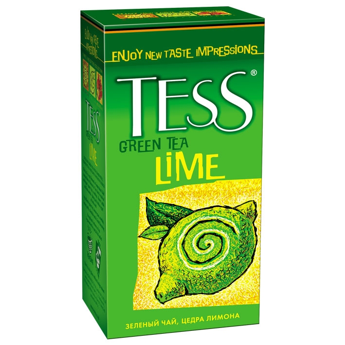 Чай зеленый в ф/п Tess Lime, с лимоном, 25 шт/уп